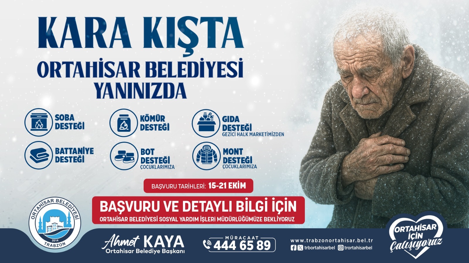 ORTAHİSAR BELEDİYESİ, SOĞUK KIŞ GÜNLERİNDE İHTİYAÇ SAHİPLERİNE EL UZATIYOR