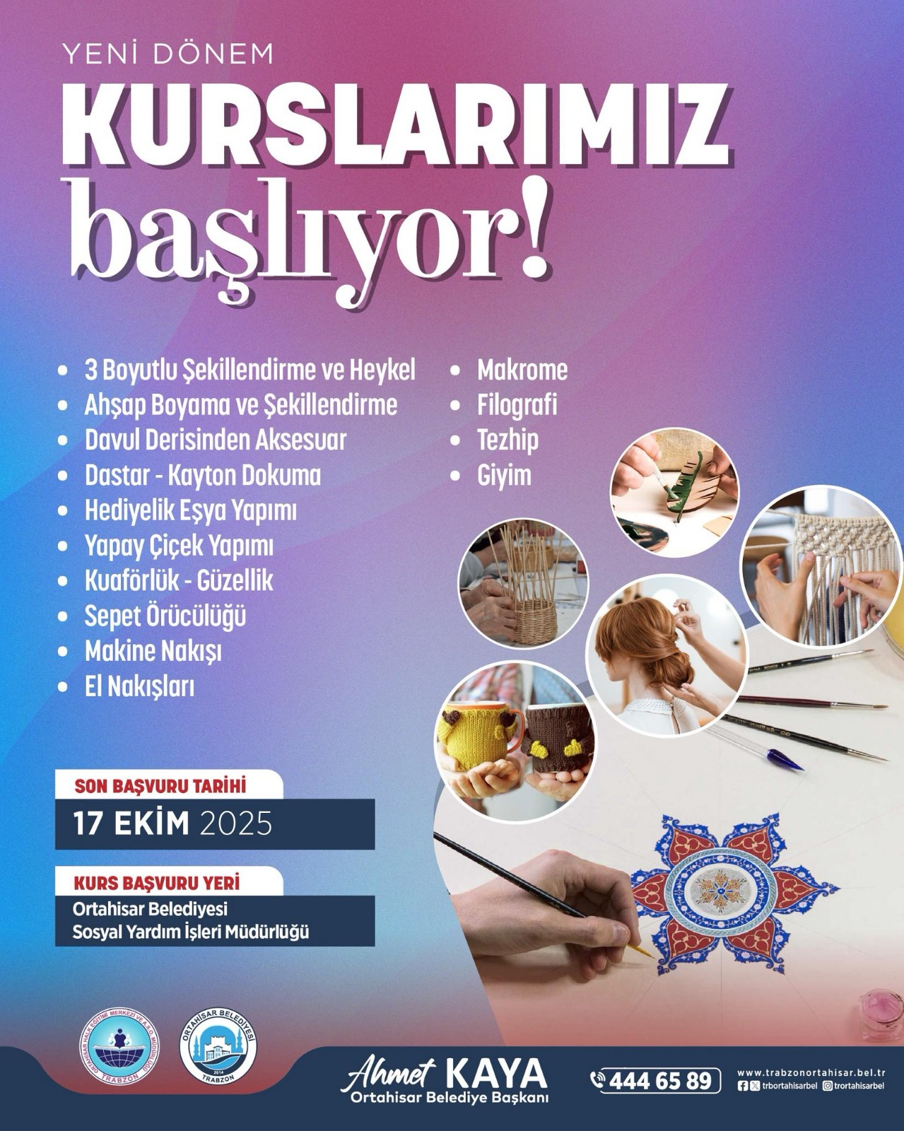 YENİ DÖNEM MESLEK EDİNDİRME KURSLARI BAŞLIYOR